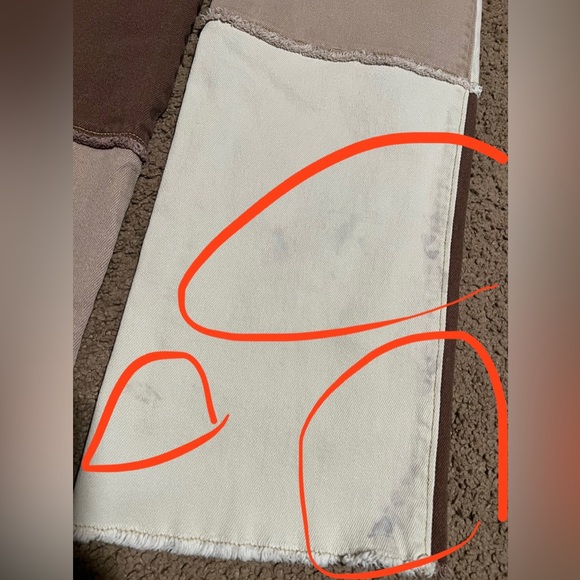 Hollister Patchwork Pants in Brown and Cream. READ DESCRIPTION - Picture 6 of 7